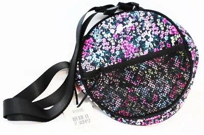 x1 Victoria Secret ROSA Cartera Bolso de Hombro Negro Floral Redondo o Riñonera NUEVO Foto 1 de 2