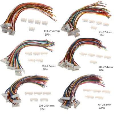5x JST XH kompatibles Kabel Micro Mini Stecker 2.54mm 5 6 8 10pin 26AWG + Buchse - Bild 1 von 4