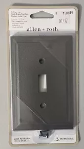 ALLEN ROTH BEVEL Single Switch Toggle Wallplate Cover Brushed Nickel Made in USA - Picture 1 of 2