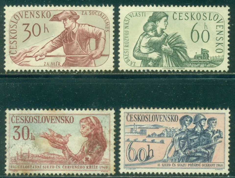 CZECHOSLOVAKIA SCOTT #'s 984-985, 986-987 SETS, MINT, NO GUM, GREAT PRICE! - Image 1 of 1