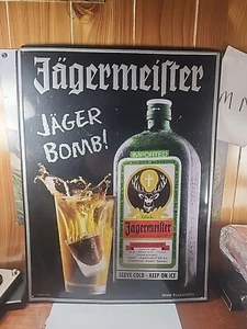 Metal Jagermeister Jager Bomb Splash Cool Sign 18” x  13 1/2” Metal Embossed. MM - Picture 1 of 7