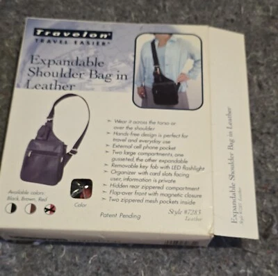 Vtg Travelon Red Leather shoulder purse bag NOS - Image 1 of 4