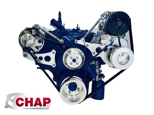 Big Block Ford 429 460 Serpentine Pulley Conversion Kit ALT PS AC style 2 - Picture 1 of 3