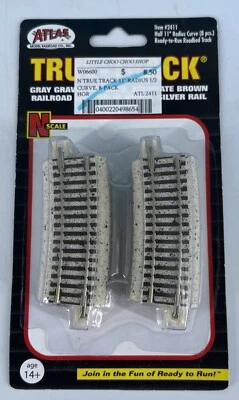 NEW - N Scale Atlas True-Track NS 11" Radius 1/2 Curve (8 Pack)  # 2411 NIP - Image 1 of 4