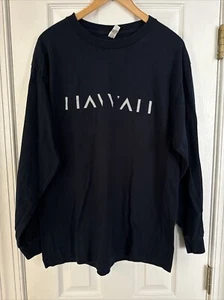 Hawaii Adult Navy Blue American Apparel Long Sleeve T Shirt - Size L - Picture 1 of 3