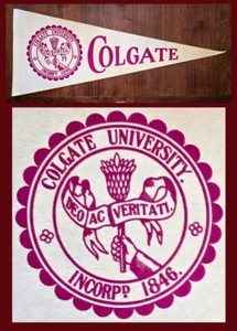 VINTAGE 1970s Colgate University Red Raiders Football Pennant!  WOW!! - Picture 1 of 4