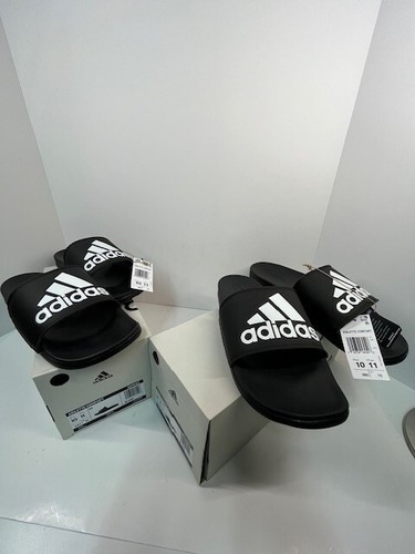 (2) Coppia di sandali Adidas Adilette comodi slip on uomo taglia 10. NUOVO!!