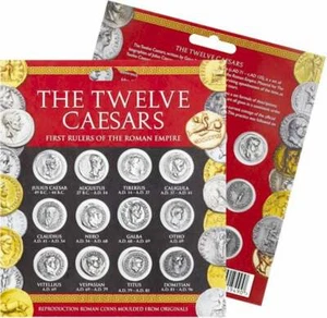 The Twelve Caesars Silver Colour Coin Gift Pack Roman Reproduction - Picture 1 of 2