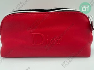 CHRISTIAN DIOR /Dior Beauty RED w/zipper Pouch/Makeup Bag 7"x3.5"x2" New PICTURE - Picture 1 of 4