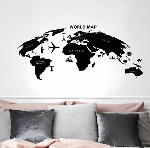 Vinyl Wall Decal Places Adventure Geography Stickers 35 in x 17 in gz278 - Picture 1 of 2