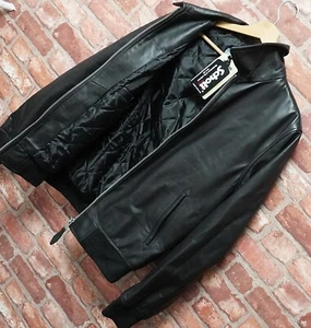Schott Nyc Lc Detroit Mens Black Leather Jacket Bomber Lambskin Aviator - Picture 1 of 13