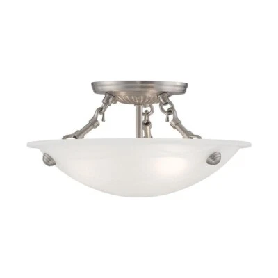 Lámpara de techo Livex Lighting 4272 Nickel Oasis 3 luces semi-enjuagada Foto 1 de 4