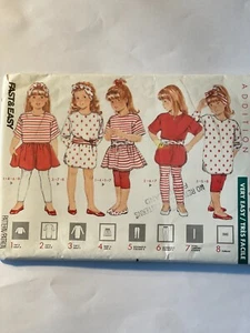 Uncut Size 4-6 Girls Top, Skirt, Leggings, Turban & Sash Sewing Pattern, 3553 - Picture 1 of 2