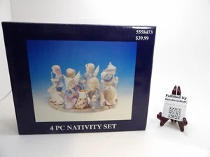 VTG Porcelain 9 inch 4 Piece Nativity Candle Holder Set with box #5558473 Advent - Picture 1 of 3
