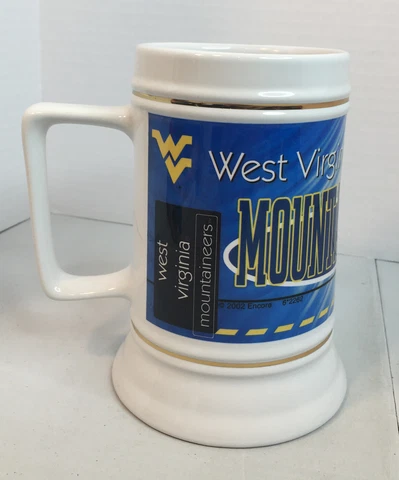 West Virginia Mountaineers 36 oz Beer Stein 2002 Encore 6*2262 College Big 12 Cover