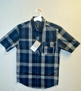 Wrangler ATG Button Shirt Blue Plaid Men's Small NWT (retails $26) Breathable - Picture 1 of 10
