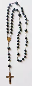 Chapelet argent perles jaspe croix Ancien silver rosaire rosary - Picture 1 of 6