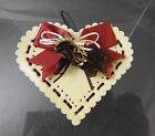 Vintage K.B. Design Tin Punch Handcrafted Ornament Heart Shaped 1991 3 3/4" G2