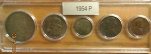 1954 P SILVER 50c 25c 10c US MINT SET 5 Coins In a Plastic NICE Whitman HOLDER 3 - Picture 1 of 2