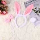  3 Sets White Child Rabbit Dress up Tail Bunny Ears Headpeice