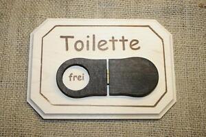 WC-Schild  frei / besetzt aus Holz  Badtürschild  Toilettenschild  Klotür  neu