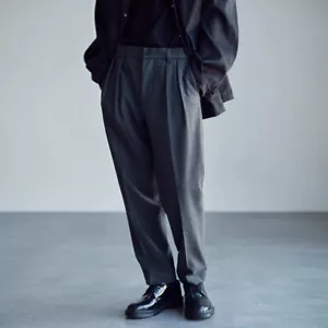 Pantaloni uomo retrò tuta in tweed pantaloni larghi a pieghe casual pantaloni da lavoro vestibilità regolare - Foto 1 di 9