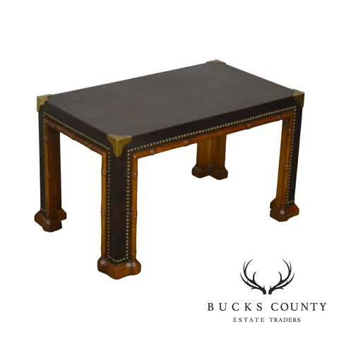Drexel ET Cetera Vintage Faux Bamboo Leather Wrapped Parsons Coffee/Side Table Cover
