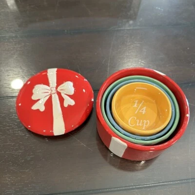 WORLD MARKET Nesting Holiday Ceramic Measuring Cup Set 5 Piece - Image 1 of 3