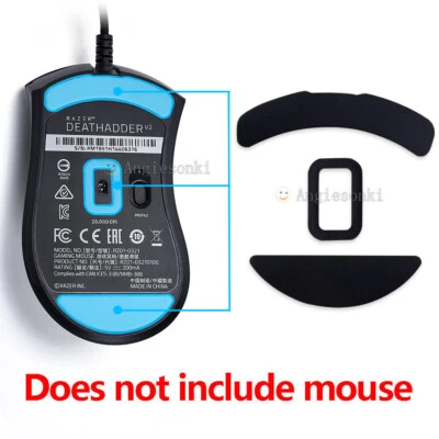 2 Sets Hotline Spiele Razer Deathadder V2 Maus Fußschlittschuhe schwarz 0,6mm - Bild 1 von 4