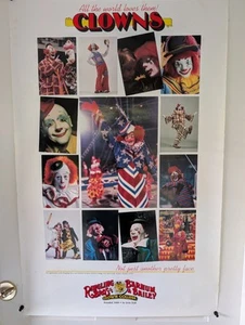 Anuncio y póster universitario de payaso circo Barnum Bailey de colección Ringling Bros Venice FL - Imagen 1 de 18