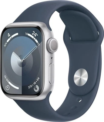 Apple Watch 9 Alu 41mm GPS Smartwatch 64GB Blau digital OLED WLAN NFC watchOS - Bild 1 von 3