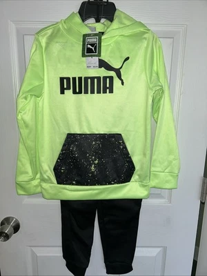 Puma NWT! 2 Pcs. Youth Size S  Active Long Pants & Hoodie Color Fizzy Apple - Image 1 of 4