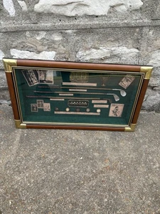 Golf History Shadow Box Display Framed Wall Case Wood Bobby Jones, 11” x 20 1/2” - Picture 1 of 5