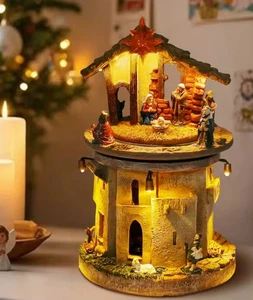 Christmas Village Nativity Scene Holy Family Decoartion With Song - Picture 1 of 3