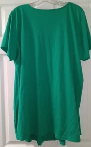 Roman’s Women’s Green T-Shirt 100% Cotton Size 1X - Picture 1 of 3