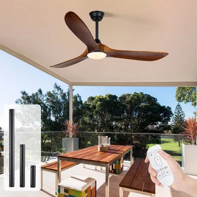 Wood Ceiling Fan with Light & Remote Quiet Reversible DC Fan Dimmable Clearance - Image 1 of 4