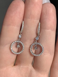 18 Carat Gold Diamond Exceptional Drop Dangle Earrings ￼ - Picture 1 of 6