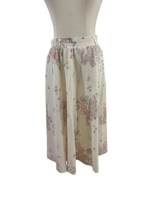 Vtg 70s Gunne Sax Midi Skirt Sz 11 Cream Floral Romantic Cottagecore  - Image 1 of 4