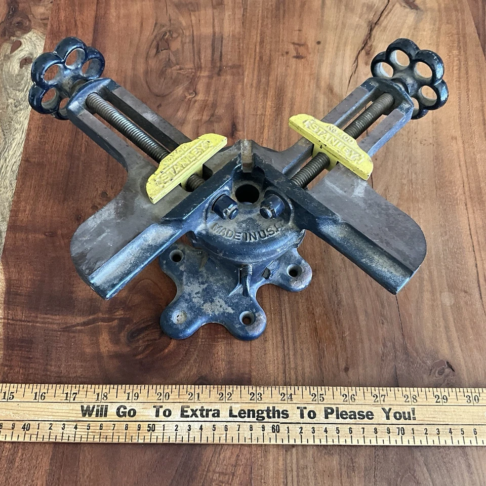 Винтажный Stanley No Тиски торцевые поворотные с наклонной рамой 400 сделано в США - Изображение 1 из 4