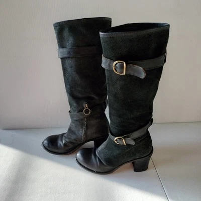 Botas Fiorentini + Baker negras de gamuza y cuero EUR 37/ US 6,5 ver descripción  Foto 1 de 4