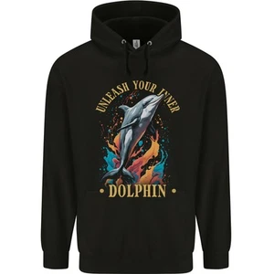 Unleash Your Inner Dolphin Childrens Kids Hoodie - Picture 1 of 17