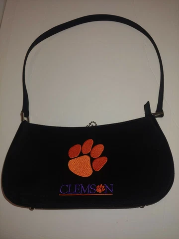 CLEMSON TIGERS Purse Handbag Sandol Embroidered Tiger Paw BONUS Crossbody Zip Up Cover