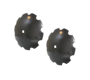 16110107N Set of 2 16" Notched Disc Blade with 7/8" Square x 1" Round Axle Size - Picture 1 of 1
