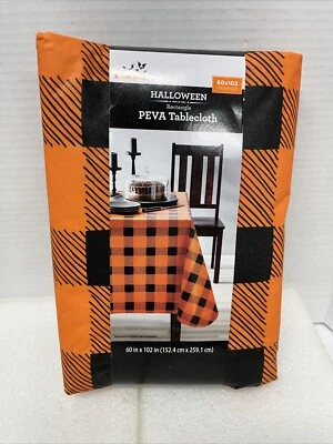 Harvest Peva Rectangle Tablecloth 60" X 102" Halloween Thanksgiving Fall Floral - Image 1 of 3