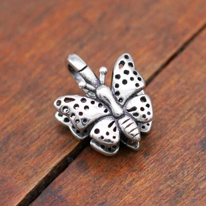 Sterling Silver Butterfly Charm Pendant Clasp Connector Snap Bail Enhancer A5263 - Picture 1 of 12