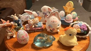 Vintage Osterdeko Konvolut - Keramik, Schmuck, Häkeln und mehr!  - Bild 1 von 13