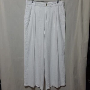 NWT Liz Claiborne High Rise Wide Leg Linen Blend Pants Size 12 White - Picture 1 of 12