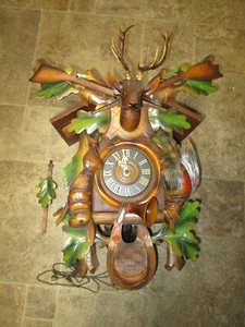 Vintage German Cuckoo hunting clock 23 inches - Picture 1 of 13