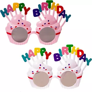 2 Packs Happy Birthday Sunglasses,Birthday Photo Props Funny Novelty Glasses, Bi - Picture 1 of 12