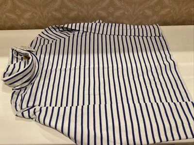 NWT Boden  Girl’s Size 9-10 Long  Sleeve Blue & White Striped Turtleneck - Image 1 of 4